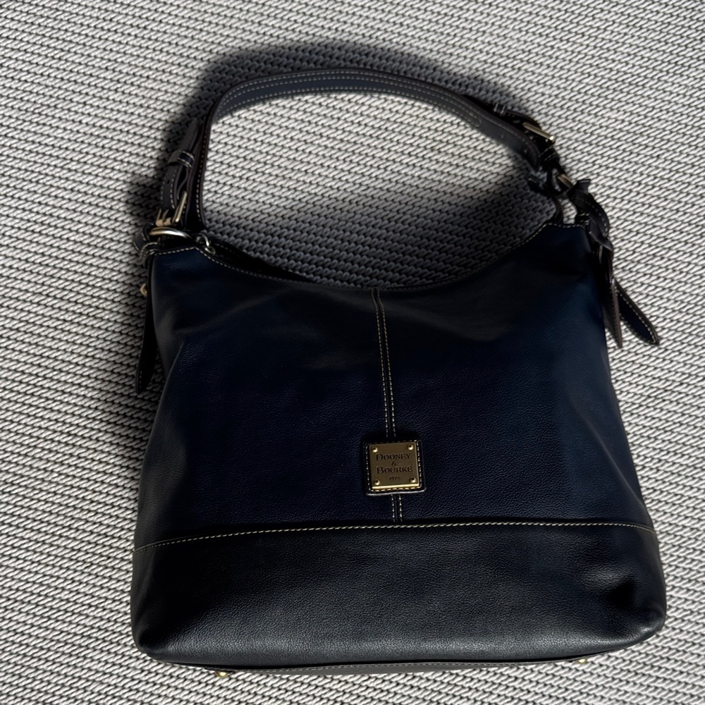 Dooney & Bourke Blue with Black Leather Shoulder Bag